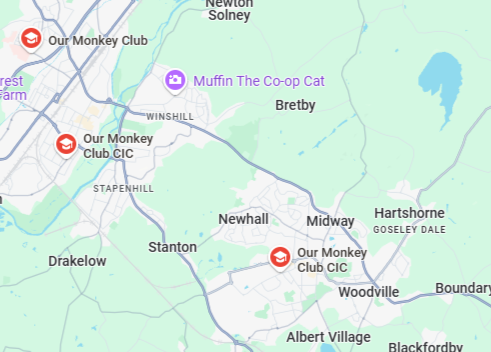 Google map of the four centres